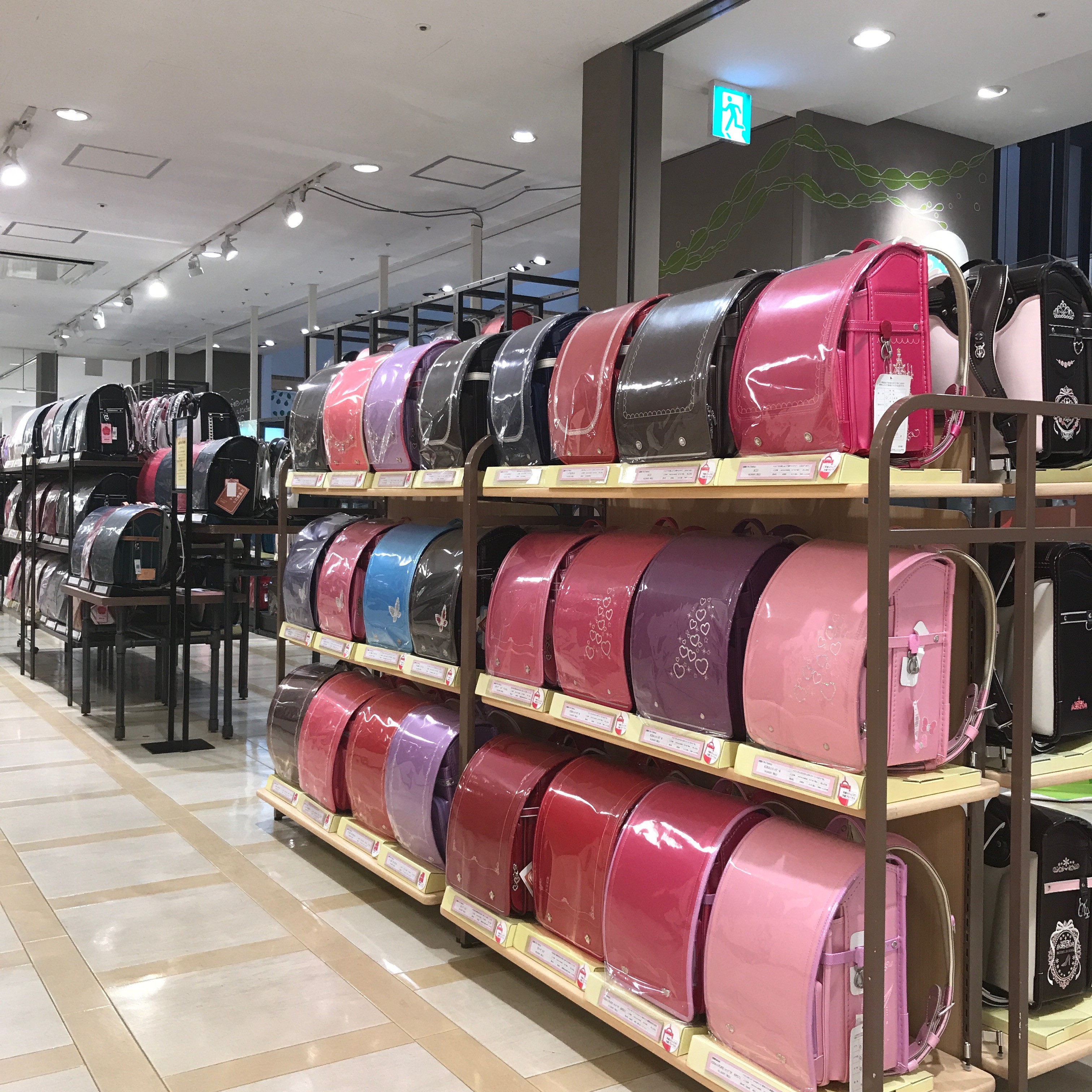 Randoseru collection in Kintetsu Department Store. Japan Shopping Now