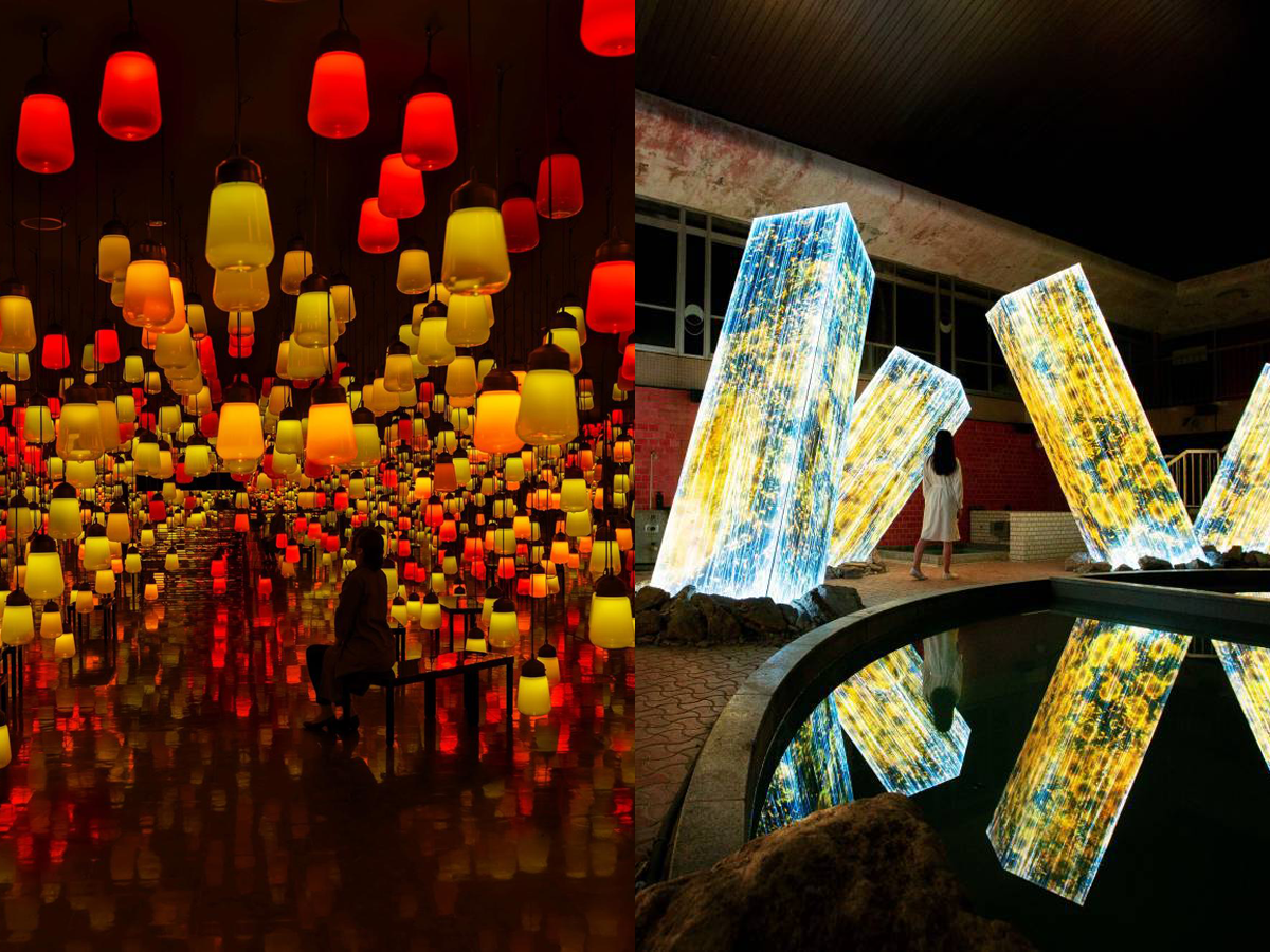 teamLab's autumn mountain forest exhibition lights up historic